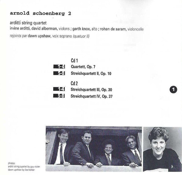 Arnold Schoenberg – Arditti Quartet & Dawn Upshaw : Streichquartette I-IV (2xCD, Album)