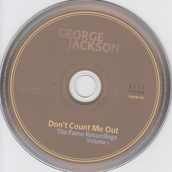 George Jackson (3) : Don't Count Me Out. The Fame Recordings Volume 1 (CD, Comp, Mono, RM)