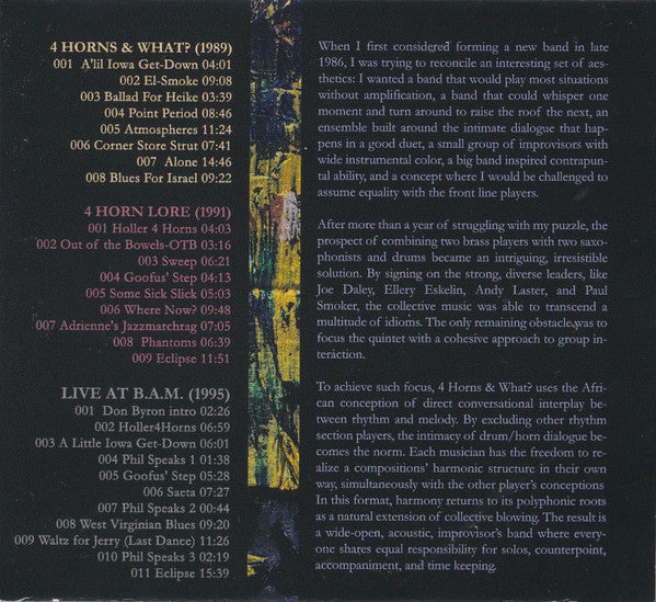Phil Haynes' 4 Horns & What? : The Complete American Recordings (3xCD, Comp)