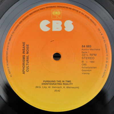 Cultural Noise : Aphorisms Insane (LP, Album)