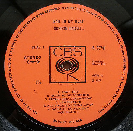 Gordon Haskell : Sail In My Boat (LP, Album)