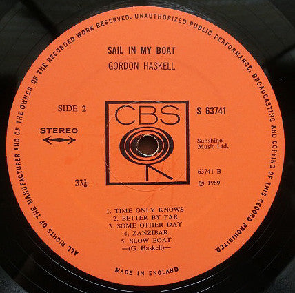 Gordon Haskell : Sail In My Boat (LP, Album)