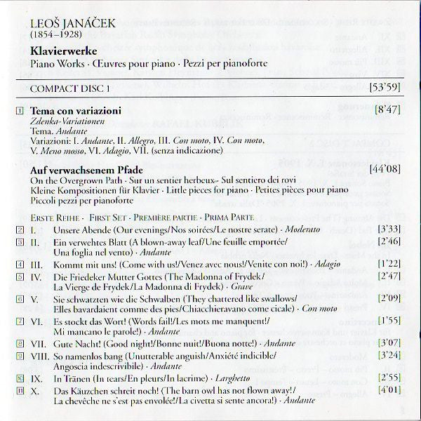 Leoš Janáček - Rudolf Firkušný · Symphonieorchester Des Bayerischen Rundfunks* · Rafael Kubelik : Klavierwerke = Piano Works (2xCD, Album, RE, RM)