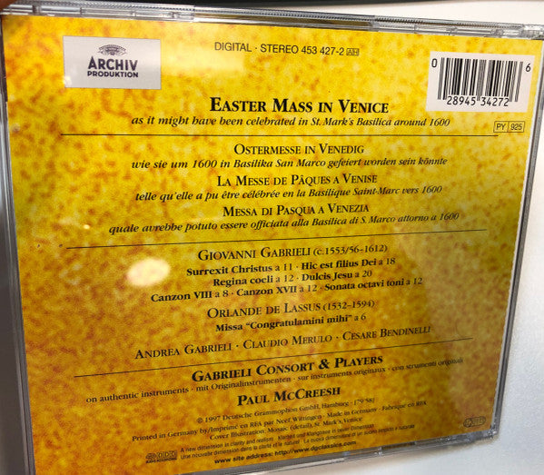 Giovanni Gabrieli • Roland de Lassus - Gabrieli Consort, Paul McCreesh : Venetian Easter Mass (CD, Album)