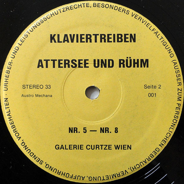 Attersee Und Gerhard Rühm : Klaviertreiben (LP, Ltd)