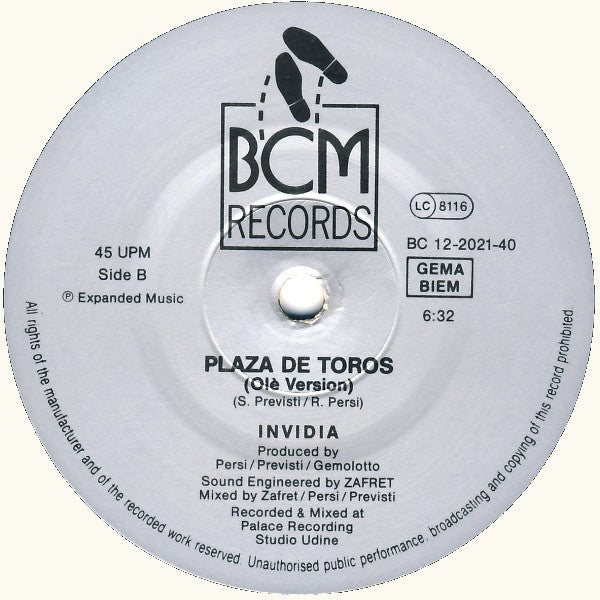 Invidia : Plaza De Toros (12", Maxi)