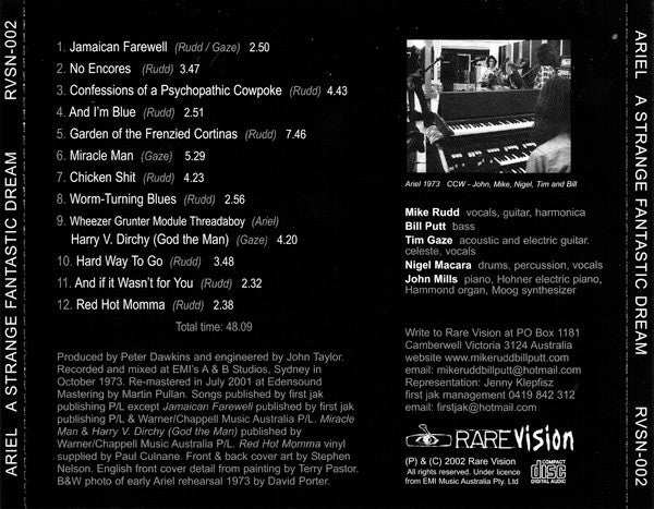 Ariel (13) : A Strange Fantastic Dream (CD, Album, RE, RM)