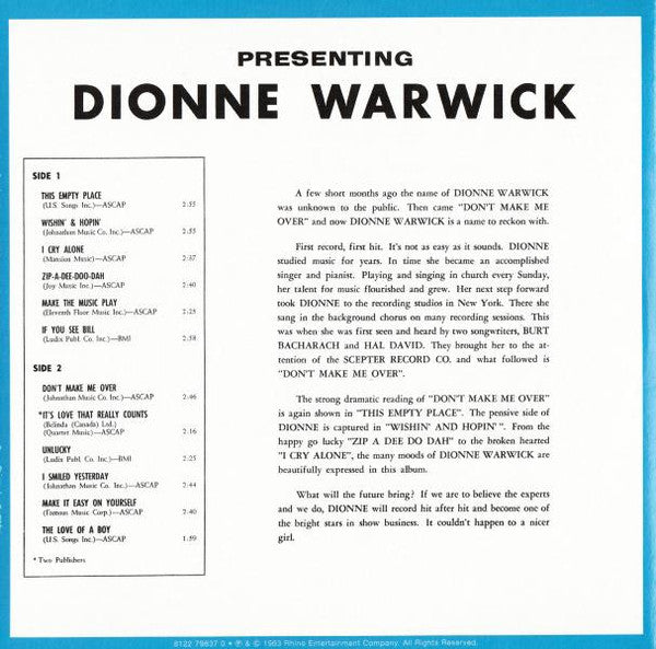 Dionne Warwick : Original Album Series (CD, Album, RE + CD, Album, RE + CD, Album, RE + CD)