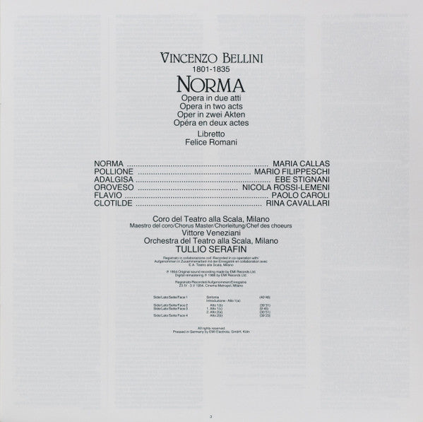 Bellini*, Callas*, Orchestra* E Coro Del Teatro Alla Scala Di Milano*, Serafin* : Norma (2xLP, Mono, RE, RM + Box)