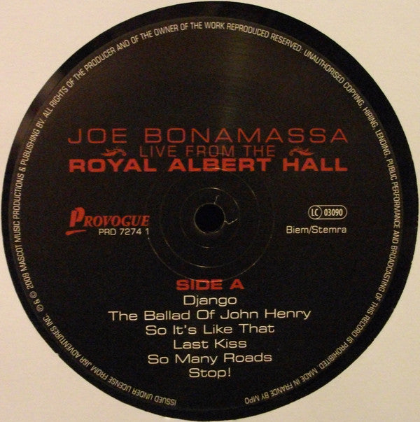 Joe Bonamassa : Live From The Royal Albert Hall (2xLP, Album, 180)