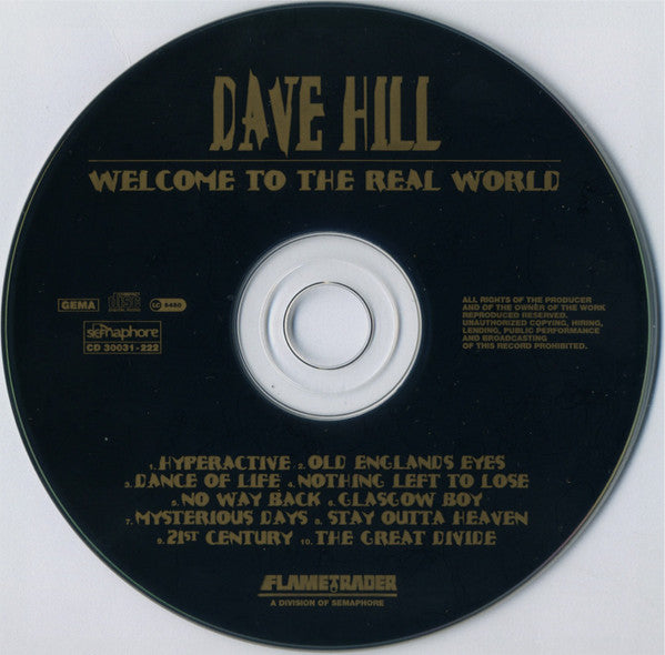 Dave Hill (2) : Welcome To The Real World (CD, Album)