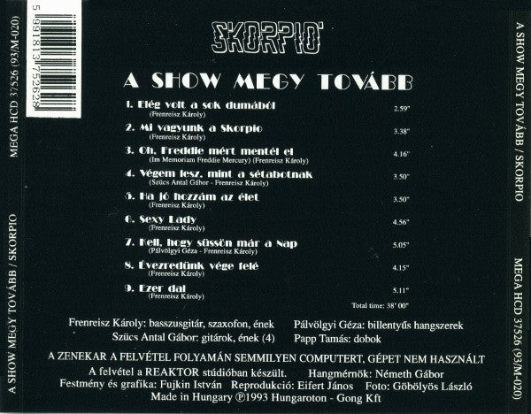 Skorpió : A Show Megy Tovább (CD, Album)