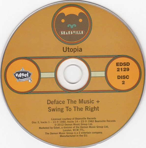 Utopia (5) : Adventures In Utopia + Deface The Music + Swing To The Right (2xCD, Comp)