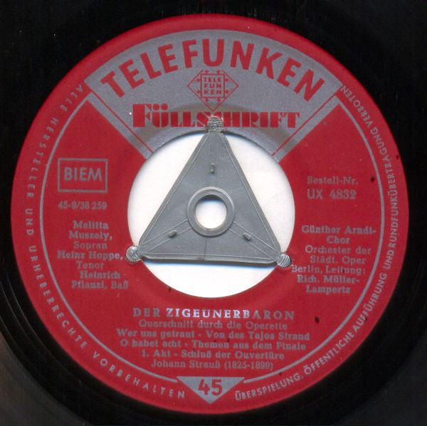 Melitta Muszely, Heinz Hoppe, Heinrich Pflanzl : Der Zigeunerbaron (7", Mono)