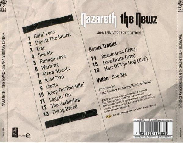Nazareth (2) : The Newz (CD, Album + CD, Enh + Ltd)