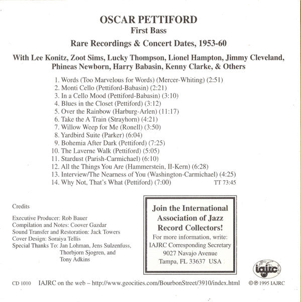 Oscar Pettiford : First Bass (CD, Comp)