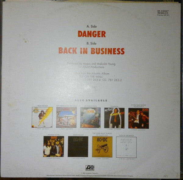 AC/DC : Danger (12", Single)