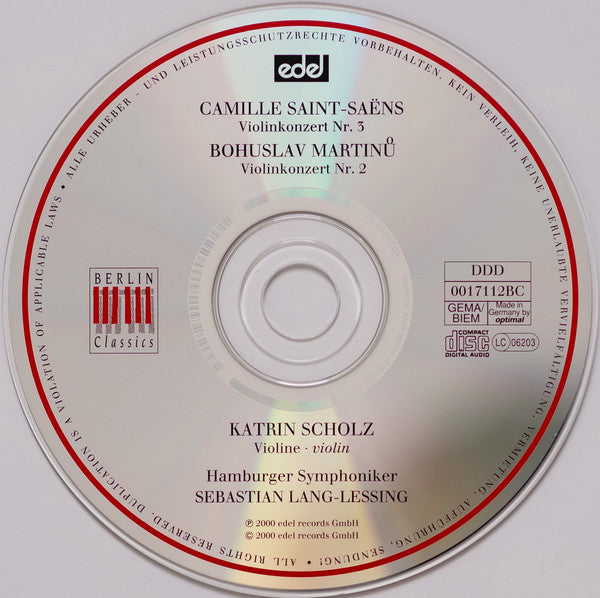 Katrin Scholz, Camille Saint-Saëns, Bohuslav Martinů : Violinkonzerte (CD, Album)