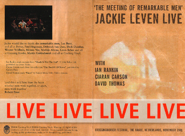 Jackie Leven With Ian Rankin, Ciaran Carson, David Thomas (2) : Live (The Meeting Of Remarkable Men) (DVD-V, PAL, Mul)