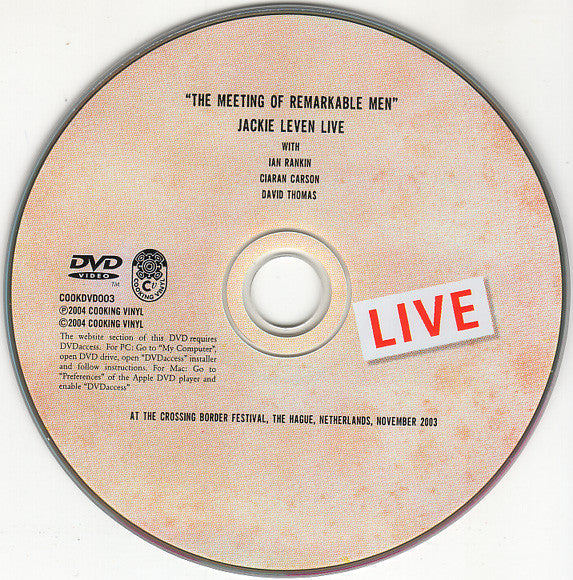 Jackie Leven With Ian Rankin, Ciaran Carson, David Thomas (2) : Live (The Meeting Of Remarkable Men) (DVD-V, PAL, Mul)
