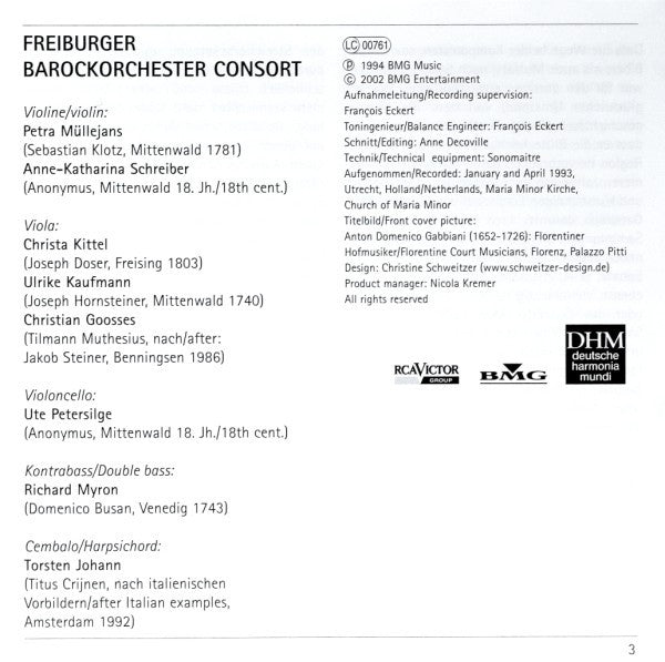 Heinrich Ignaz Franz Biber / Georg Muffat - Freiburger BarockConsort : Sonatas (CD, RE)