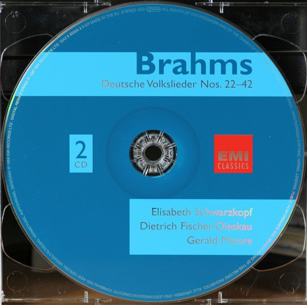 Brahms* - Elisabeth Schwarzkopf, Dietrich Fischer-Dieskau, Gerald Moore : Deutsche Volkslieder (2xCD)