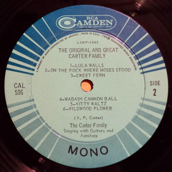 The Carter Family : The Original And Great Carter Family (LP, Album, Comp, Mono, RE, Roc)