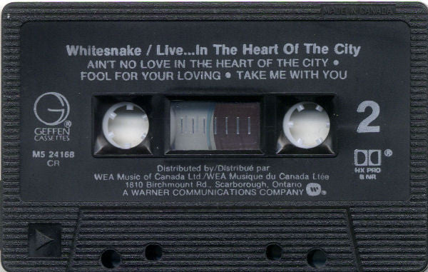 Whitesnake : Live... In The Heart Of The City (Cass, Album, RE, Dol)