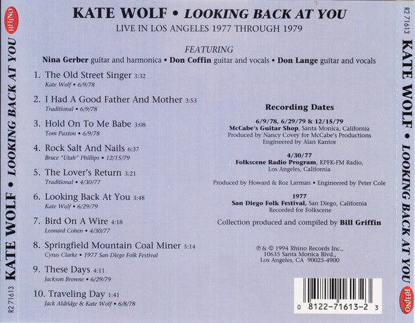 Kate Wolf : Looking Back At You (CD, Album, Comp)