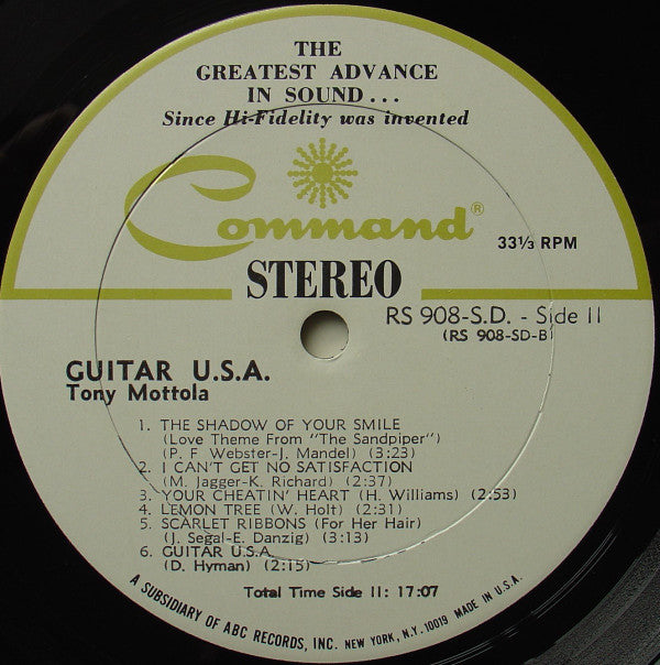 Tony Mottola : Guitar U.S.A. (LP, Album, RE)