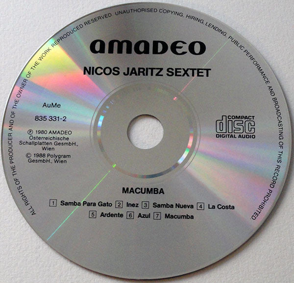 Nicos Jaritz Sextet : Macumba (CD, Album)