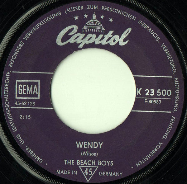 The Beach Boys : Wendy (7", Single)