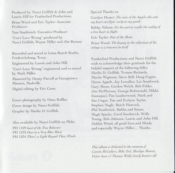 Nanci Griffith : Poet In My Window (CD, Album, RE)