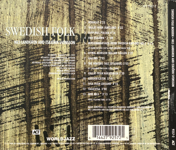 Nils Landgren And Esbjörn Svensson : Swedish Folk Modern (CD, Album)