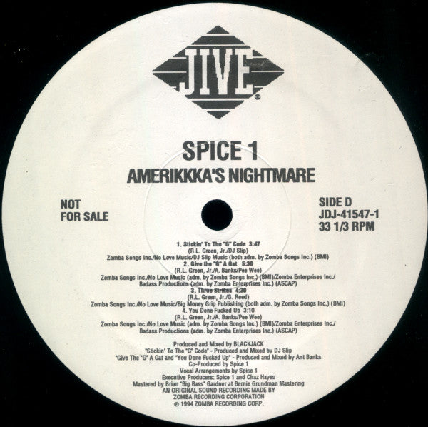 Spice 1 : AmeriKKKa's Nightmare (2xLP, Album, Promo)