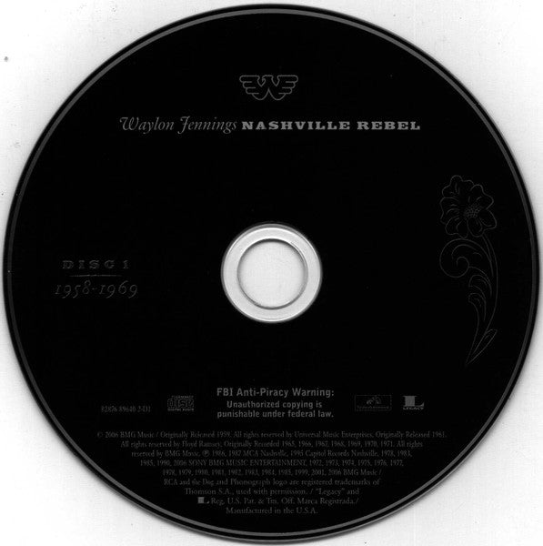 Waylon Jennings : Nashville Rebel (4xCD, Comp, RM + Box, Comp)