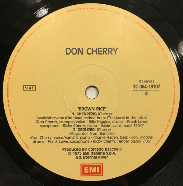 Don Cherry : Brown Rice (LP, Album, RE, Gat)