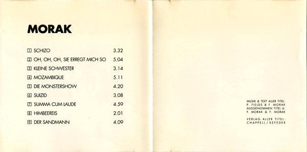 Franz Morak : Morak (CD, Album)