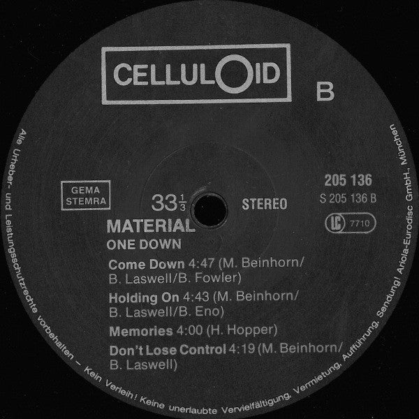 Material : One Down (LP, Album)