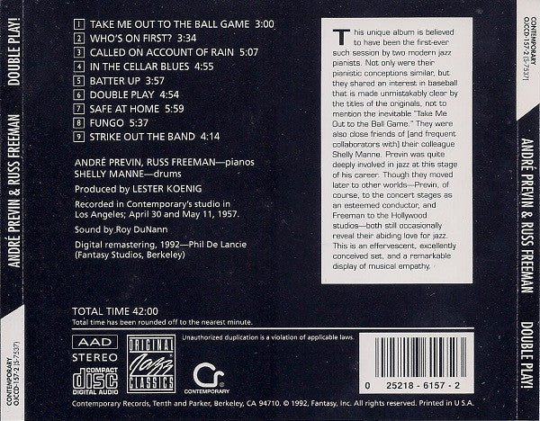 André Previn & Russ Freeman : Double Play! (CD, Album, RE, RM)