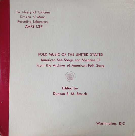 Various : American Sea Songs And Shanties (II) (LP, Comp, Red)