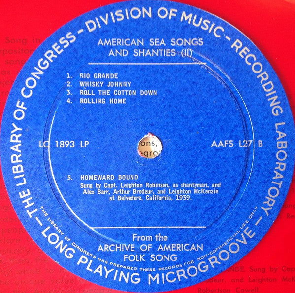 Various : American Sea Songs And Shanties (II) (LP, Comp, Red)