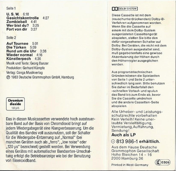Georg Danzer : Und So Weiter (Cass, Album)