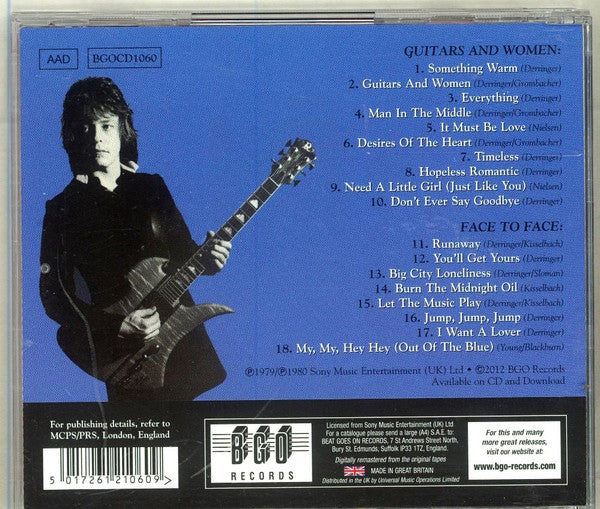 Rick Derringer : Guitars And Women / Face To Face (CD, Album, Comp, RM)