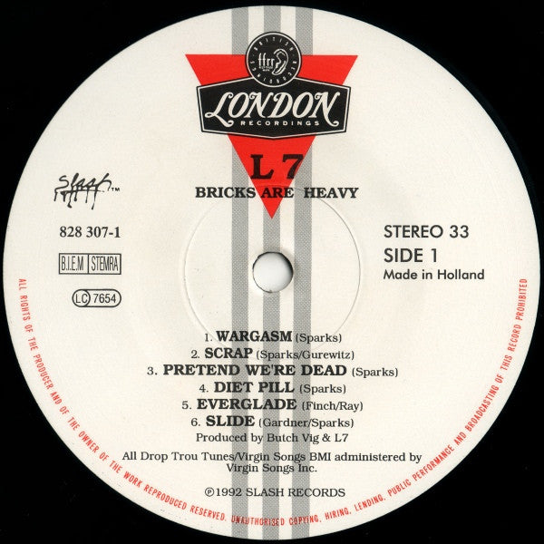 L7 : Bricks Are Heavy (LP, Album)