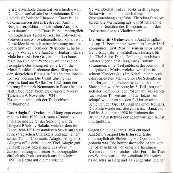 Janáček*, Brno State Philharmonic Orchestra, František Jílek : Taras Bulba / Jealousy A.O. (CD, Comp, RP)