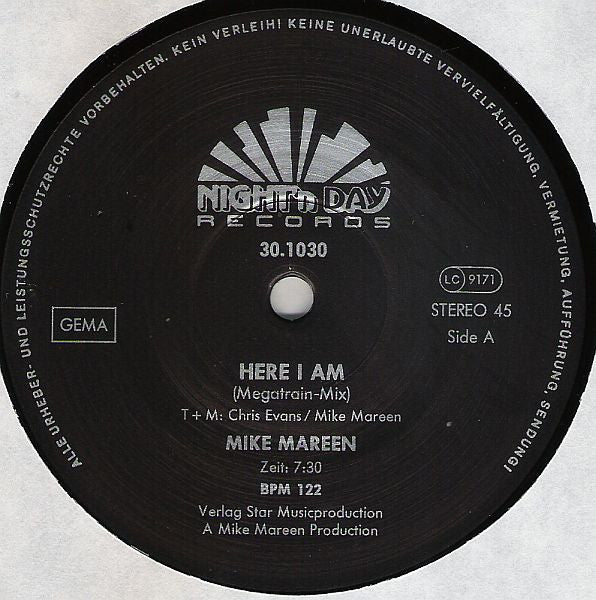 Mike Mareen : Here I Am (Megatrain-Mix) (12")
