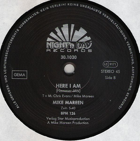 Mike Mareen : Here I Am (Megatrain-Mix) (12")