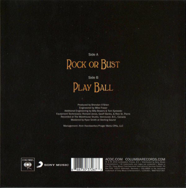 AC/DC : Rock Or Bust (7", Single)