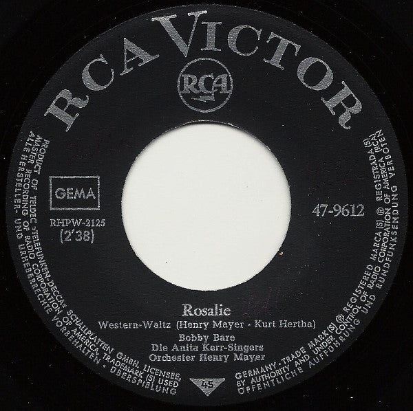 Bobby Bare : Alle Glauben, Daß Ich Glücklich Bin / Rosalie (7", Mono)